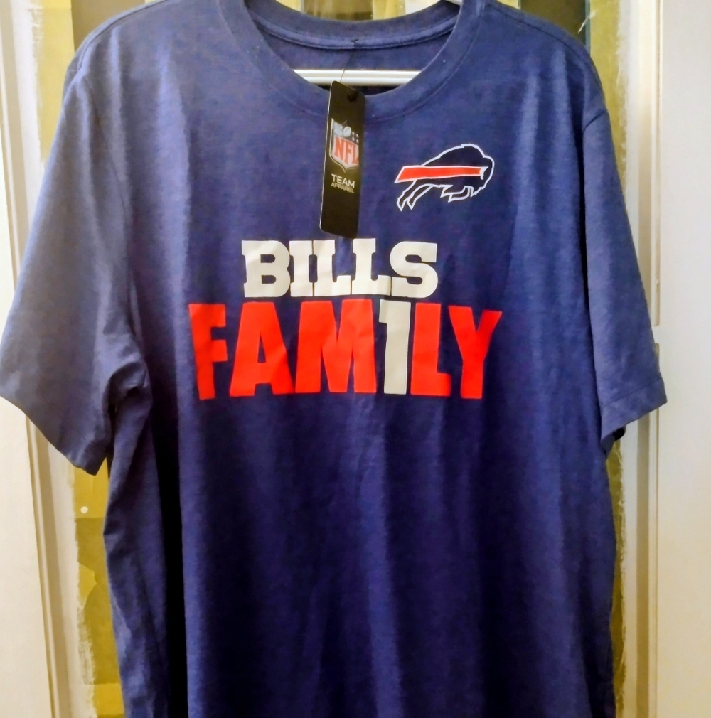 •*Official*• NFL Navy 'Bills Family' Graphic Tee with Red & White Accents